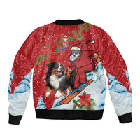 Switzerland Christmas Bomber Jacket Greater Swiss Mountain Dog Santa - Merry Xmas - Wonder Print Shop