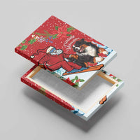 Switzerland Christmas Canvas Wall Art Greater Swiss Mountain Dog Santa - Merry Xmas - Wonder Print Shop