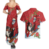 Switzerland Christmas Couples Matching Summer Maxi Dress and Hawaiian Shirt Greater Swiss Mountain Dog Santa - Merry Xmas - Wonder Print Shop