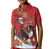 Switzerland Christmas Kid Polo Shirt Greater Swiss Mountain Dog Santa - Merry Xmas - Wonder Print Shop