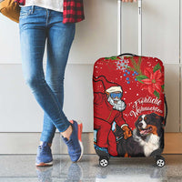 Switzerland Christmas Luggage Cover Greater Swiss Mountain Dog Santa - Merry Xmas - Wonder Print Shop
