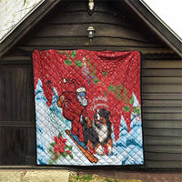 Switzerland Christmas Quilt Greater Swiss Mountain Dog Santa - Merry Xmas - Wonder Print Shop