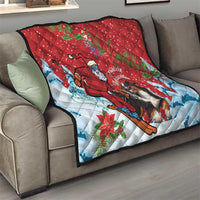 Switzerland Christmas Quilt Greater Swiss Mountain Dog Santa - Merry Xmas - Wonder Print Shop