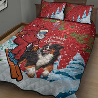 Switzerland Christmas Quilt Bed Set Greater Swiss Mountain Dog Santa - Merry Xmas - Wonder Print Shop