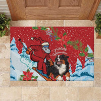 Switzerland Christmas Rubber Doormat Greater Swiss Mountain Dog Santa - Merry Xmas - Wonder Print Shop