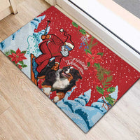 Switzerland Christmas Rubber Doormat Greater Swiss Mountain Dog Santa - Merry Xmas - Wonder Print Shop