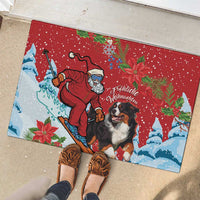 Switzerland Christmas Rubber Doormat Greater Swiss Mountain Dog Santa - Merry Xmas - Wonder Print Shop