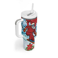 Switzerland Christmas Tumbler With Handle Greater Swiss Mountain Dog Santa - Merry Xmas - Wonder Print Shop