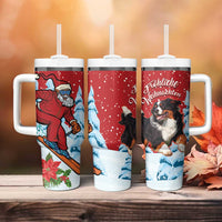 Switzerland Christmas Tumbler With Handle Greater Swiss Mountain Dog Santa - Merry Xmas - Wonder Print Shop