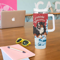 Switzerland Christmas Tumbler With Handle Greater Swiss Mountain Dog Santa - Merry Xmas - Wonder Print Shop