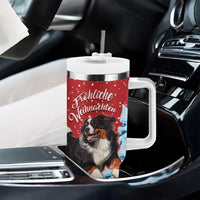 Switzerland Christmas Tumbler With Handle Greater Swiss Mountain Dog Santa - Merry Xmas - Wonder Print Shop