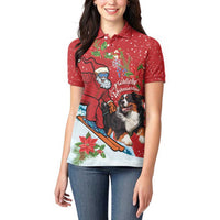 Switzerland Christmas Women Polo Shirt Greater Swiss Mountain Dog Santa - Merry Xmas - Wonder Print Shop