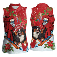 Switzerland Christmas Women Sleeveless Polo Shirt Greater Swiss Mountain Dog Santa - Merry Xmas - Wonder Print Shop