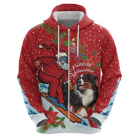 Switzerland Christmas Zip Hoodie Greater Swiss Mountain Dog Santa - Merry Xmas - Wonder Print Shop