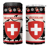 Switzerland Christmas 4 in 1 Can Cooler Tumbler Merry Swissmas - Coat Of Arms Style - Wonder Print Shop
