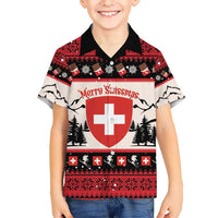 Switzerland Christmas Hawaiian Shirt Merry Swissmas - Coat Of Arms Style - Wonder Print Shop