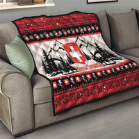 Switzerland Christmas Quilt Merry Swissmas - Coat Of Arms Style - Wonder Print Shop