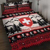 Switzerland Christmas Quilt Bed Set Merry Swissmas - Coat Of Arms Style - Wonder Print Shop