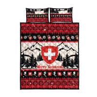 Switzerland Christmas Quilt Bed Set Merry Swissmas - Coat Of Arms Style - Wonder Print Shop