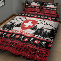 Switzerland Christmas Quilt Bed Set Merry Swissmas - Coat Of Arms Style - Wonder Print Shop