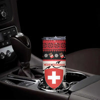 Switzerland Christmas Skinny Tumbler Merry Swissmas - Coat Of Arms Style - Wonder Print Shop