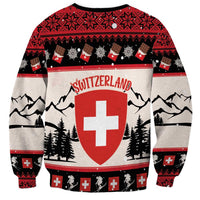 Switzerland Christmas Sweatshirt Merry Swissmas - Coat Of Arms Style - Wonder Print Shop
