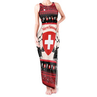 Switzerland Christmas Tank Maxi Dress Merry Swissmas - Coat Of Arms Style - Wonder Print Shop