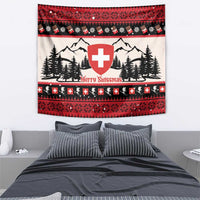 Switzerland Christmas Tapestry Merry Swissmas - Coat Of Arms Style - Wonder Print Shop