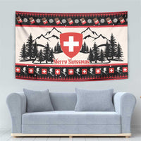 Switzerland Christmas Tapestry Merry Swissmas - Coat Of Arms Style - Wonder Print Shop