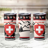 Switzerland Christmas Tumbler Cup Merry Swissmas - Coat Of Arms Style - Wonder Print Shop