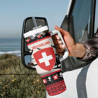 Switzerland Christmas Tumbler With Handle Merry Swissmas - Coat Of Arms Style - Wonder Print Shop