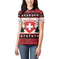Switzerland Christmas Women Polo Shirt Merry Swissmas - Coat Of Arms Style - Wonder Print Shop