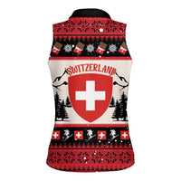 Switzerland Christmas Women Sleeveless Polo Shirt Merry Swissmas - Coat Of Arms Style - Wonder Print Shop