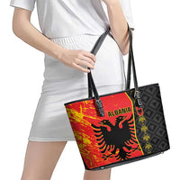 Albania Independence Day Leather Tote Bag Albanian Proud - Flag Color - Wonder Print Shop