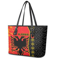 Albania Independence Day Leather Tote Bag Albanian Proud - Flag Color - Wonder Print Shop