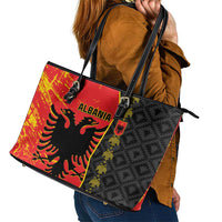 Albania Independence Day Leather Tote Bag Albanian Proud - Flag Color - Wonder Print Shop
