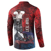 Personalized Toussaint Louverture Afro Haiti Button Sweatshirt Haitian Father Grunge Style