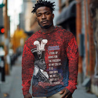 Personalized Toussaint Louverture Afro Haiti Long Sleeve Shirt Haitian Father Grunge Style - Wonder Print Shop
