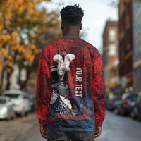 Personalized Toussaint Louverture Afro Haiti Long Sleeve Shirt Haitian Father Grunge Style - Wonder Print Shop