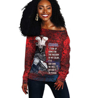 Personalized Toussaint Louverture Afro Haiti Off Shoulder Sweater Haitian Father Grunge Style - Wonder Print Shop