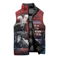 Personalized Toussaint Louverture Afro Haiti Sleeveless Puffer Jacket Haitian Father Grunge Style - Wonder Print Shop