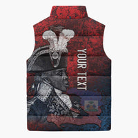Personalized Toussaint Louverture Afro Haiti Sleeveless Puffer Jacket Haitian Father Grunge Style - Wonder Print Shop