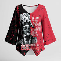 Personalized Jean-Jacques Dessalines Afro Haiti Kimono Sleeve Blouse Emperor Of First Empire Grunge Style - Wonder Print Shop