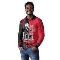 Personalized Jean-Jacques Dessalines Afro Haiti Long Sleeve Polo Shirt Emperor Of First Empire Grunge Style - Wonder Print Shop