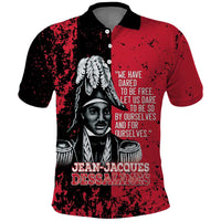Personalized Jean-Jacques Dessalines Afro Haiti Polo Shirt Emperor Of First Empire Grunge Style LT14