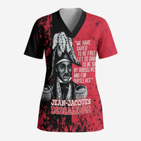 Personalized Jean-Jacques Dessalines Afro Haiti Scrub Top Emperor Of First Empire Grunge Style - Wonder Print Shop