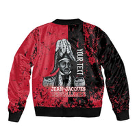 Personalized Jean-Jacques Dessalines Afro Haiti Sleeve Zip Bomber Jacket Emperor Of First Empire Grunge Style - Wonder Print Shop