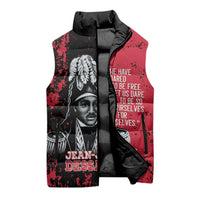 Personalized Jean-Jacques Dessalines Afro Haiti Sleeveless Puffer Jacket Emperor Of First Empire Grunge Style - Wonder Print Shop
