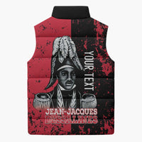 Personalized Jean-Jacques Dessalines Afro Haiti Sleeveless Puffer Jacket Emperor Of First Empire Grunge Style - Wonder Print Shop