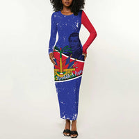 Republic of Haiti 1806-1820 Long Sleeve Bodycon Dress Alexandre Petion With Coat Of Arms - Wonder Print Shop